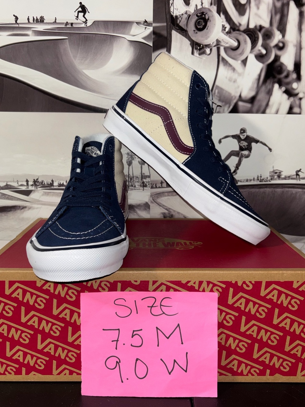 Vans Skate Sk8-Hi sz 7.5 Men’s 9.0 Woman